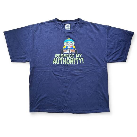 Vintage South Park Respect My Authority Eric Cartman Cartoon T Shirt XL TV Skate - Picture 1 of 5